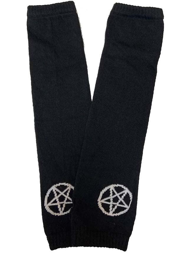 Fashionable Knitted Pentagram Fingerless Gloves for Cold Weather