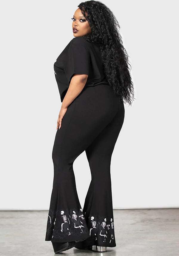 La Danse Flared Cotton Pants with Skeleton Print