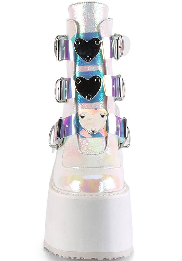 Pearl Iridescent SWING-105 Platform Ankle Boots - Preorder Available