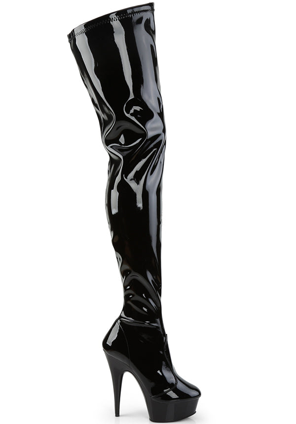 DELIGHT-4000 Black Patent Platform Heel Women's Preorder High Heels