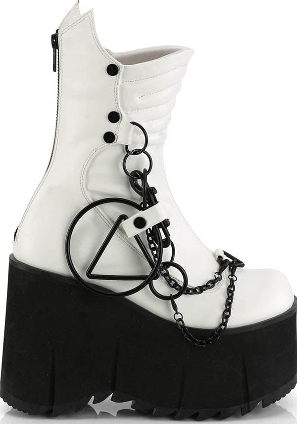 PRE-ORDER KERA-130 Platform Boots in Stylish White