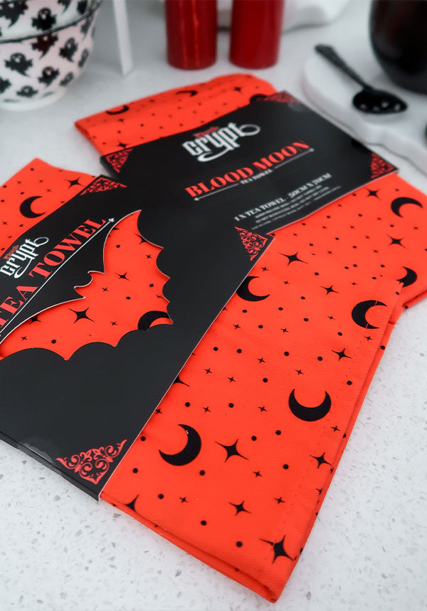 Bewitching Blood Moon Design 100% Cotton Tea Towel
