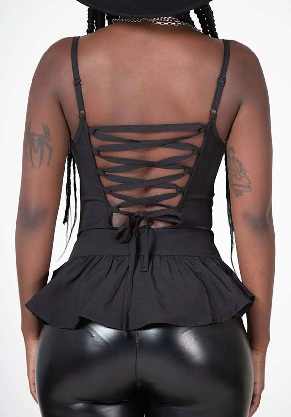 Lights Out Women's Adjustable Camisole Top with Lace Trim