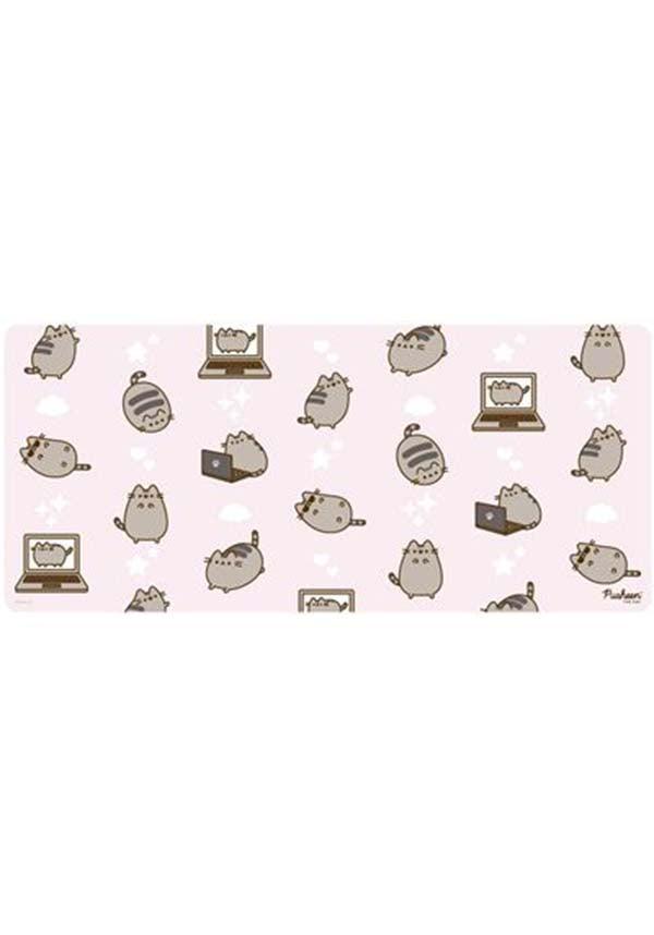 XXL Pusheen Pink Pattern Gaming Mat for Enhanced Office and Gaming Setups