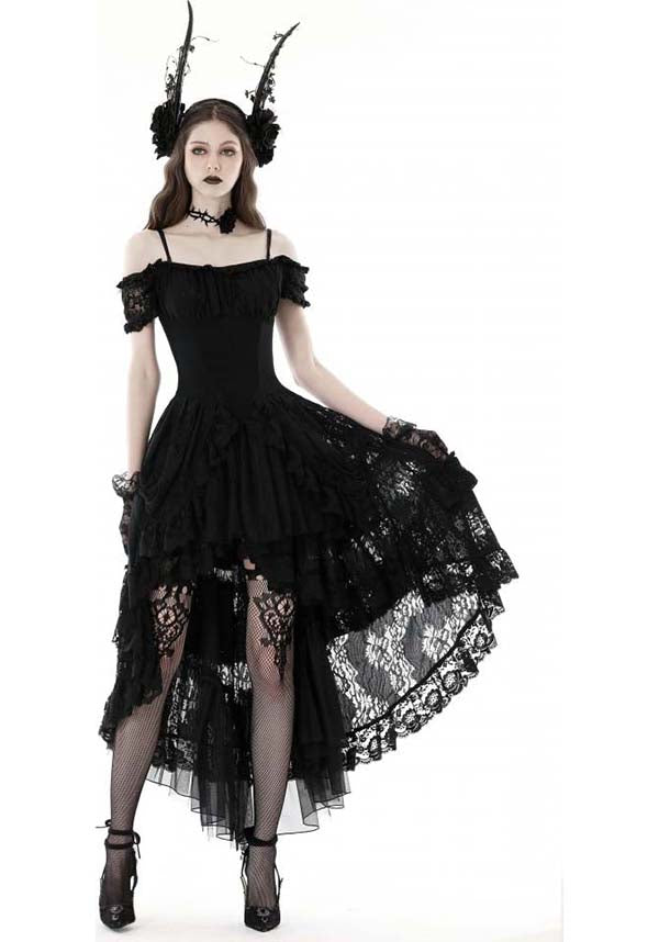 The Enchanting Fae Lace Dovetail Evening Dress