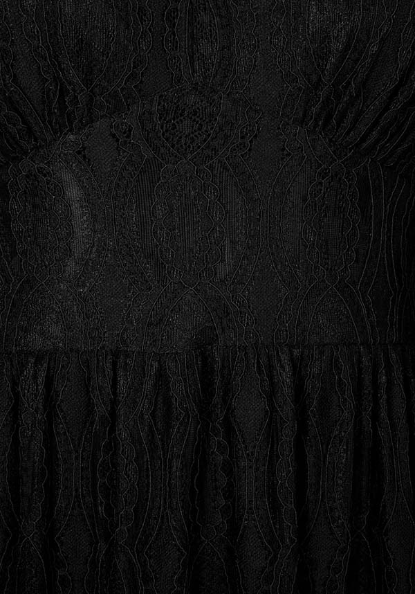 Hell Bunny Rhea Gothic-Style Black Lace Maxi Dress for Elegant Occasions