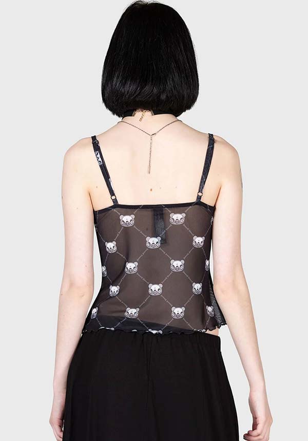 Mono Bear Women's Stretchable Cami Top with Custom Gloomy Bear Print