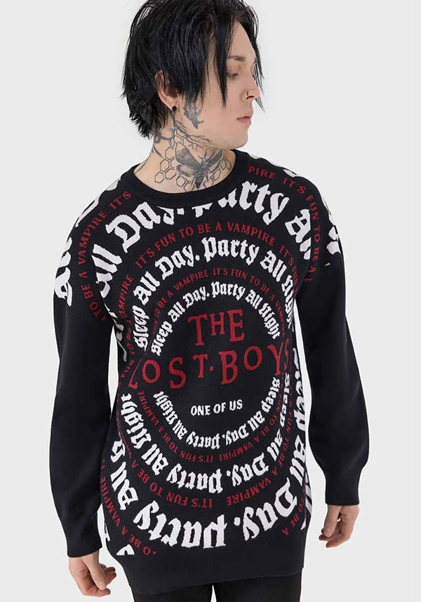 All - Night Party Soft Knit Sweater with Lost Boys Graphic