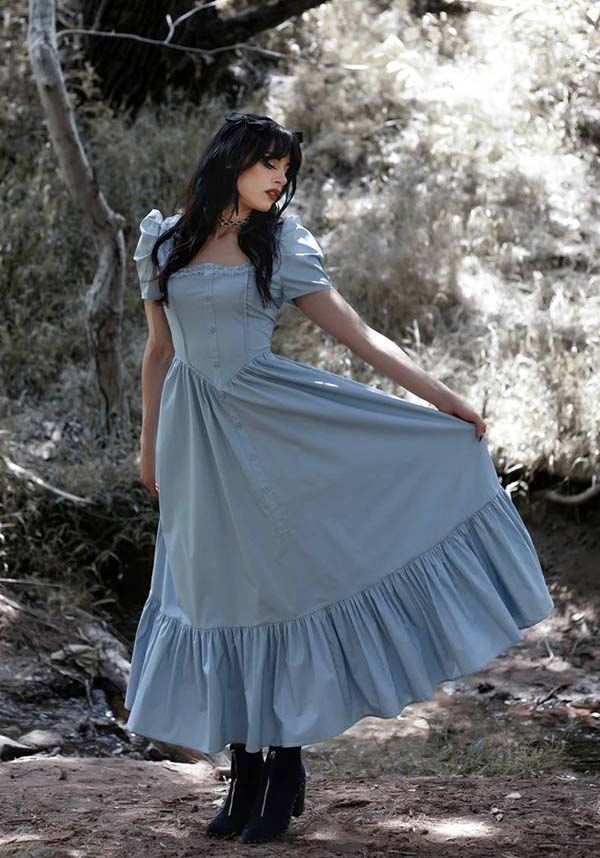 Pastel Blue Gothic Lace Provence Dress by Lively Ghosts