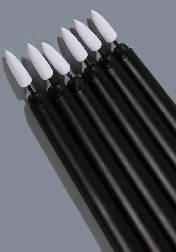 Black LED Taper Candle Set with Remote Control for Sophisticated Ambiance