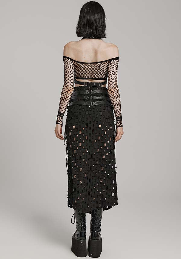 Punk Rave Mazikeen Buckle Design Women's Maxi Skirt