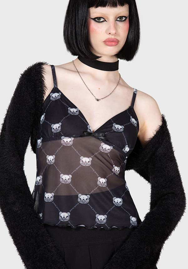 Mono Bear Women's Stretchable Cami Top with Custom Gloomy Bear Print