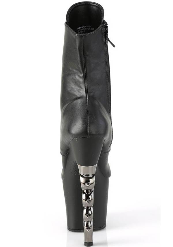 PREORDER: Black IRONGRIP-1020 Platform Lace-Up Ankle Boots