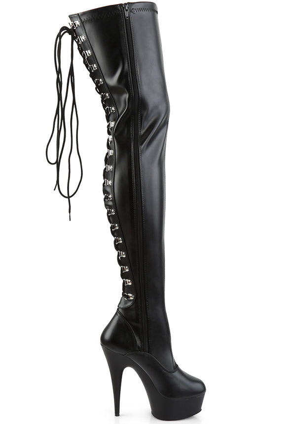 PREORDER - DELIGHT-3063 Platform Boots in Matte Black