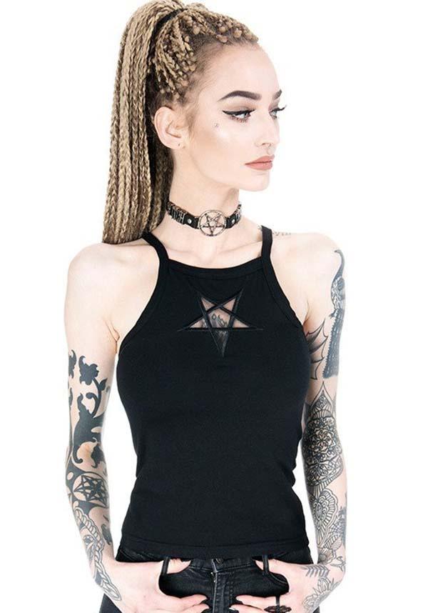 Restyle Pentagram Mesh Singlet Top - A Stylish Addition to Your Alternative Wardrobe