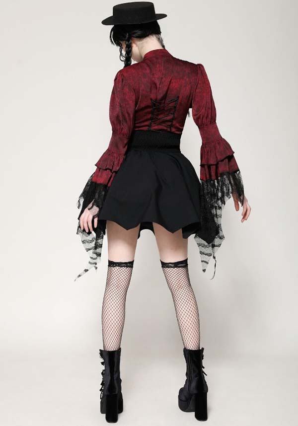 Gothic-Style High Waisted Batwing Skirt for a Dramatic Look