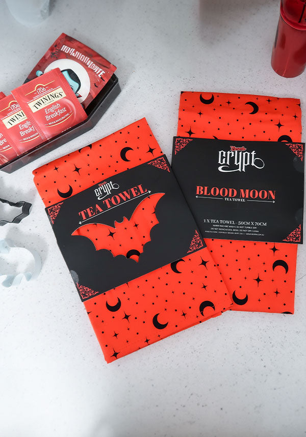 Bewitching Blood Moon Design 100% Cotton Tea Towel