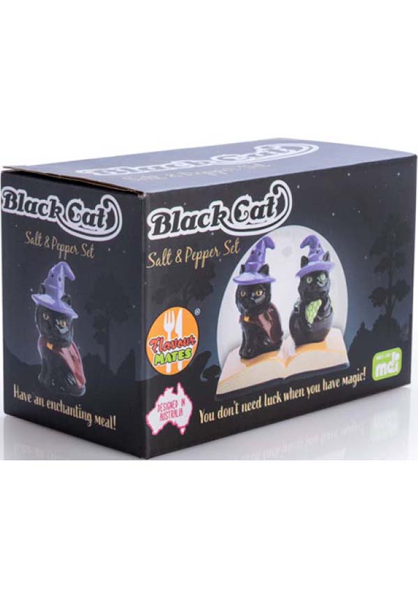 Enchanting Black Cat - Themed Salt & Pepper Shaker Set