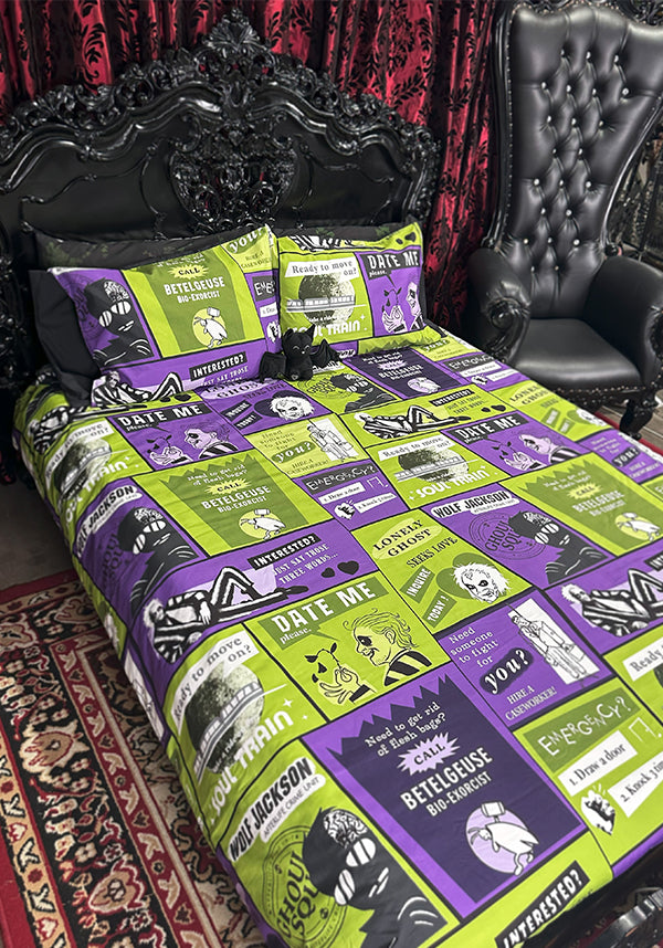 Officially Licensed Beetlejuice Double - Sided Bio Exorcist Quilt Set