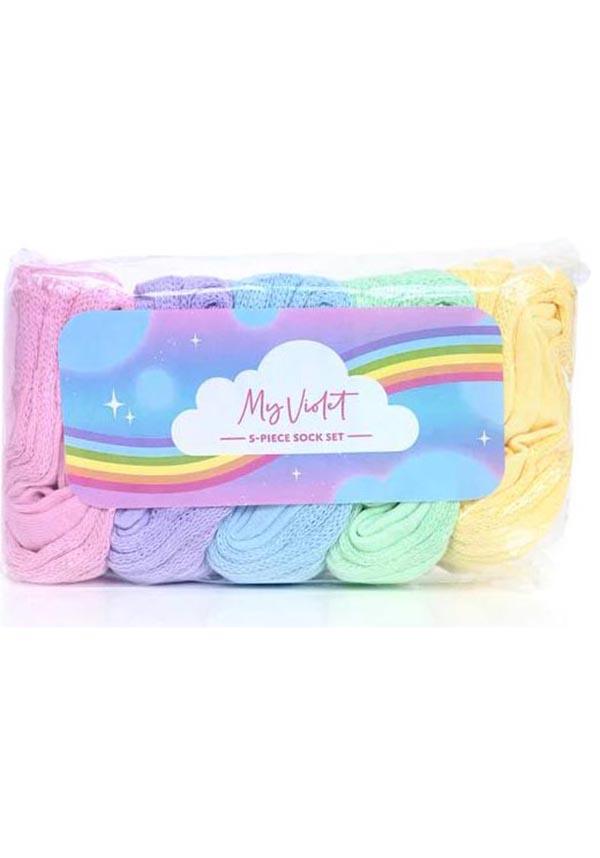 Colorful Rainbow Sock Set: Ideal for Various Outfits