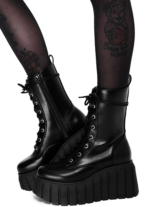 Foxblood Max Platform Combat Boots - A Stylish and Comfortable Footwear Choice
