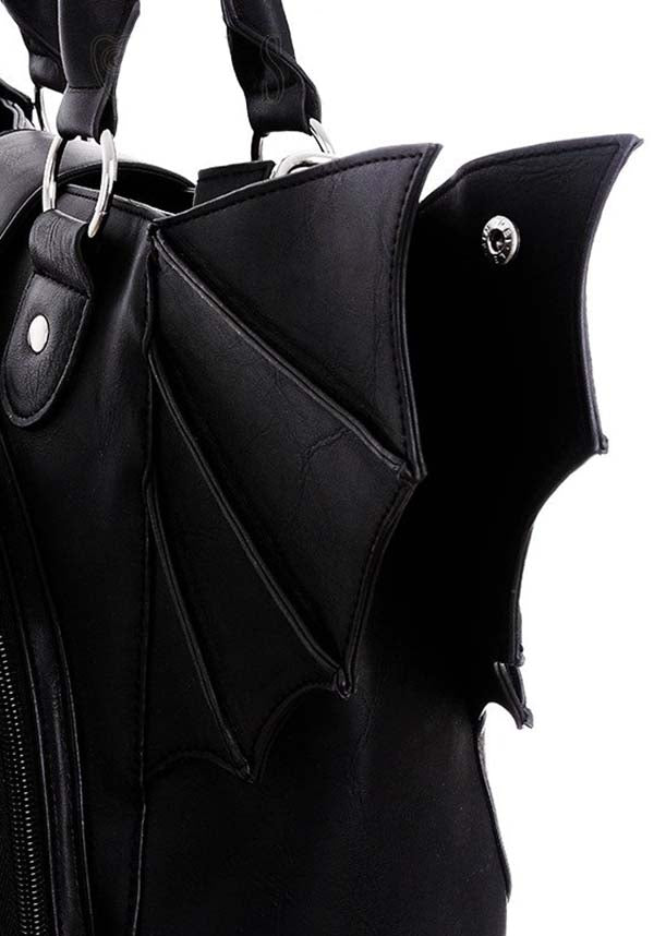 Gothic-Style Restyle Moon Bat Design Handbag for Girls