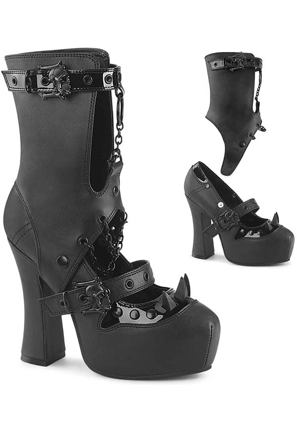 DEMON-13 Black Heels - Preorder for Alternative Style