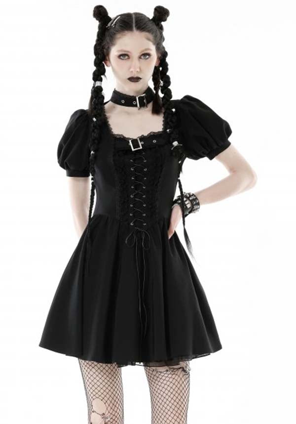 Dark in Love Baby Bat Lace-up Ethereal Women's Dress