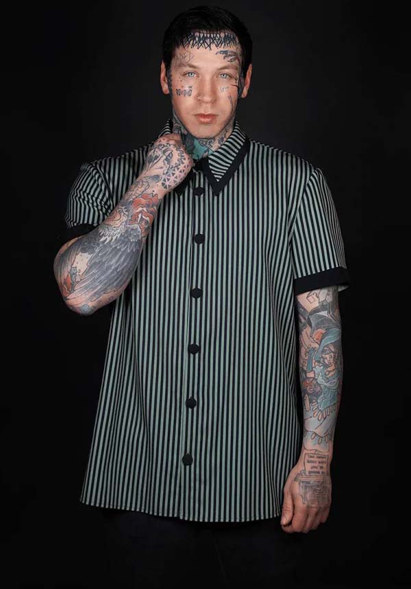 London Fog Men's Striped Button - Down Casual Shirt by Lively Ghosts