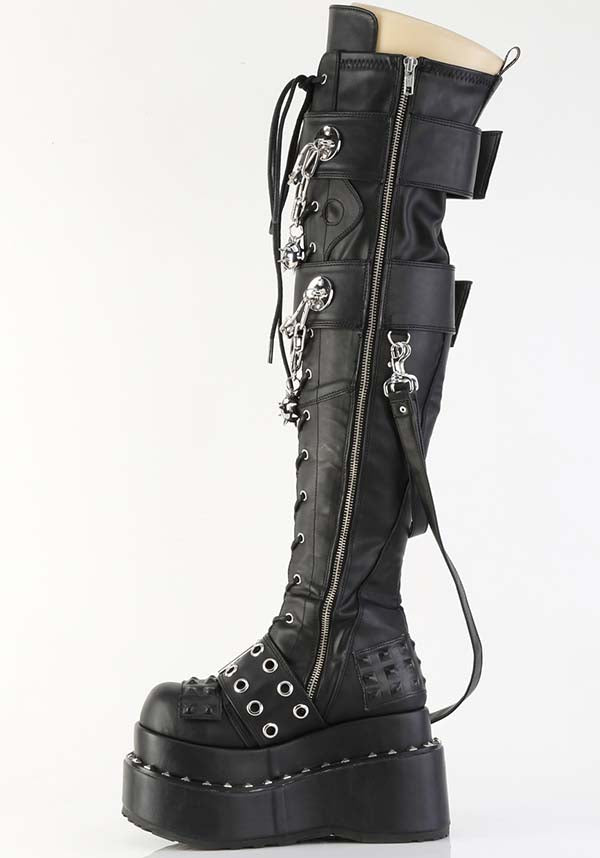 BEAR-316 Black Platform Over-The-Knee Boots for Alternative Fashion (Preorder)