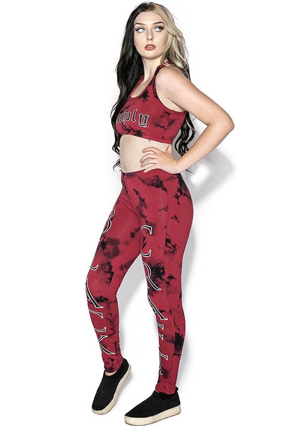 Ultra - Comfortable Black and Red Blood Moon Gym & Lounge Leggings