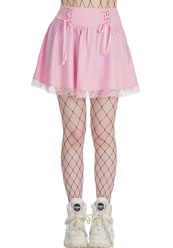 Pastel Pink Sakura-themed Flowy Skirt for Pastel Goth Enthusiasts