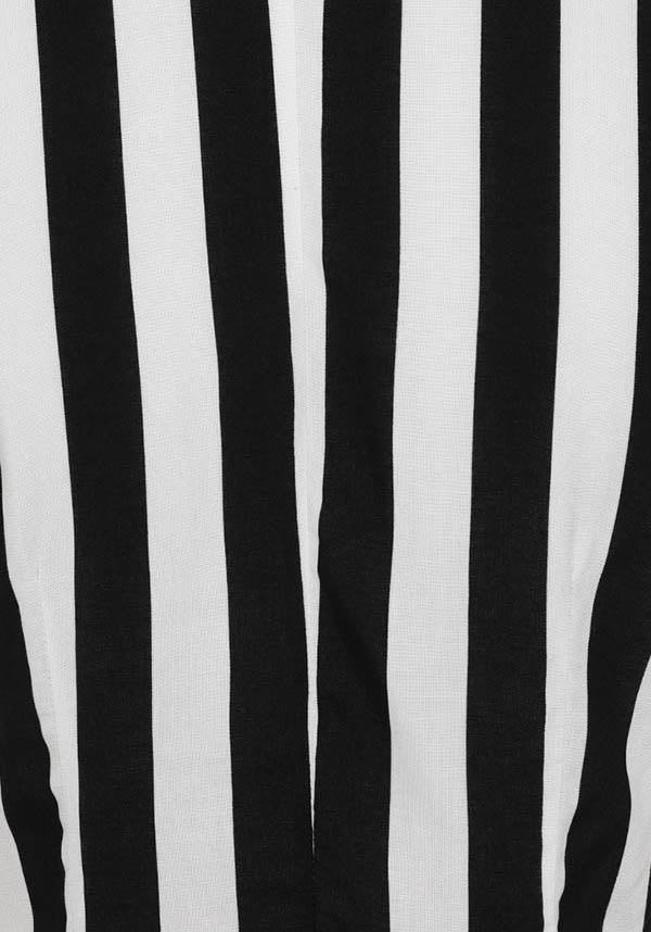 Beetlejuice-Inspired Monochrome Stripe Juno Women's Blouse | TOP
