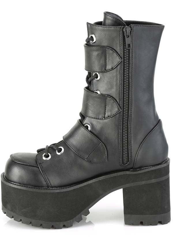 PREORDER: Black RANGER-308 Platform Lace-Up Ankle Boots
