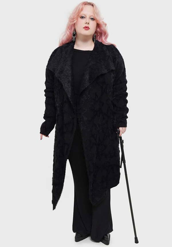 Soft and Fluffy Moon Thread Jacquard Knit Cardigan