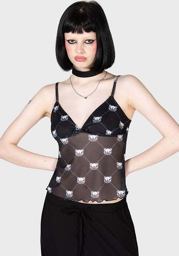 Mono Bear Women's Stretchable Cami Top with Custom Gloomy Bear Print