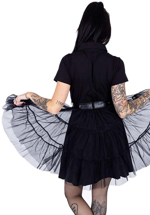 Poizen Industries Raven Gothic Mini Dress for a Hauntingly Elegant Look
