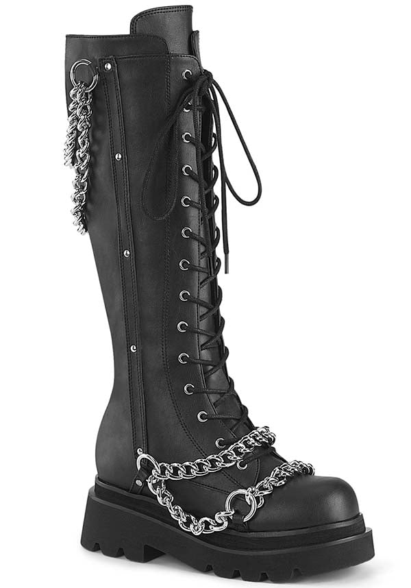 RENEGADE-215 Black Platform Boots - Preorder Available