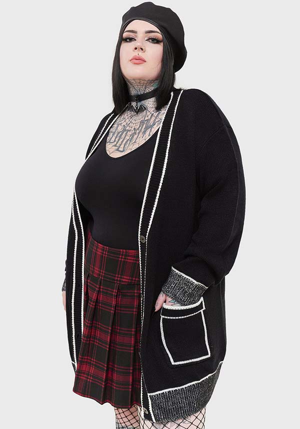 Oversized Gremlins Licensed Stretch Knit Pocket Gizmo Cardigan