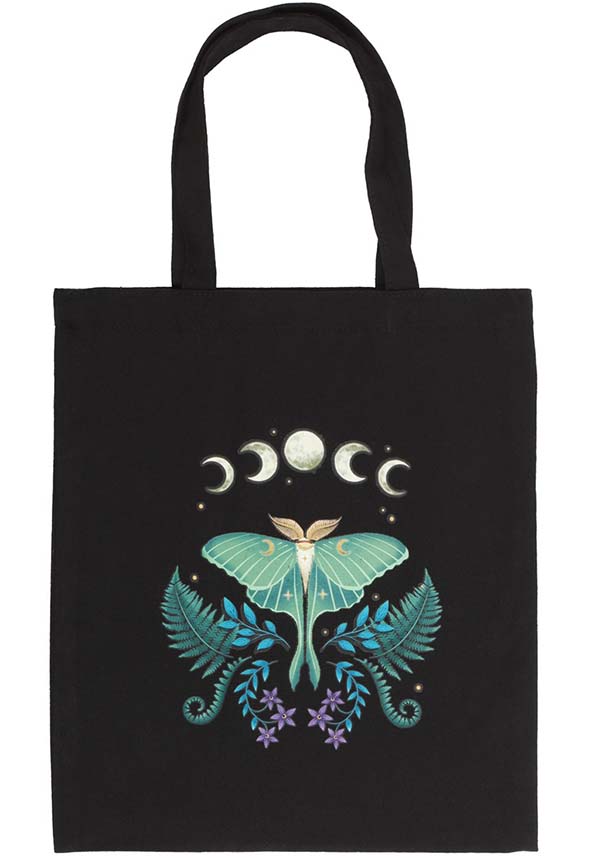 Sustainable Luna Moth Cotton Canvas Tote Bag for Everyday Use and Shopping