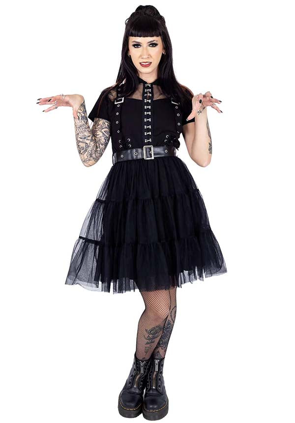 Poizen Industries Raven Gothic Mini Dress for a Hauntingly Elegant Look