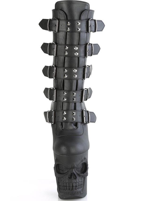RAPTURE-1052BK Black Platform Mid Calf Boots for Preorder