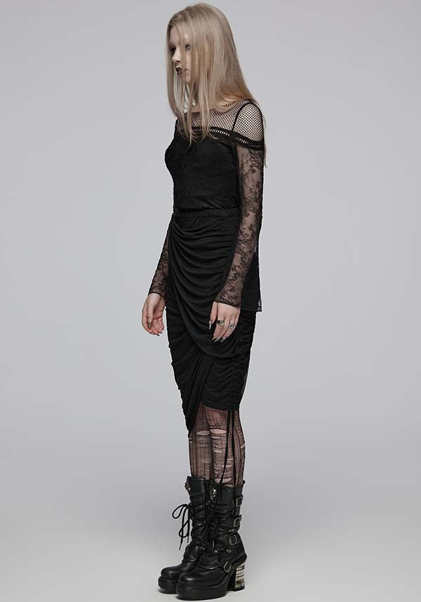 Isadora Ruched Wrap Skirt - A Versatile Punk Rave Fashion Piece