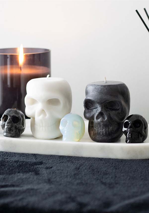 Black Labradorite Crystal Skull for Grounding and Protection