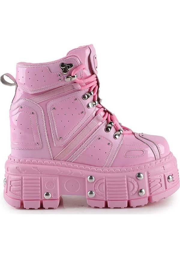 Pink Patent Mangosteen-05 Platform Boots for a Bold Statement