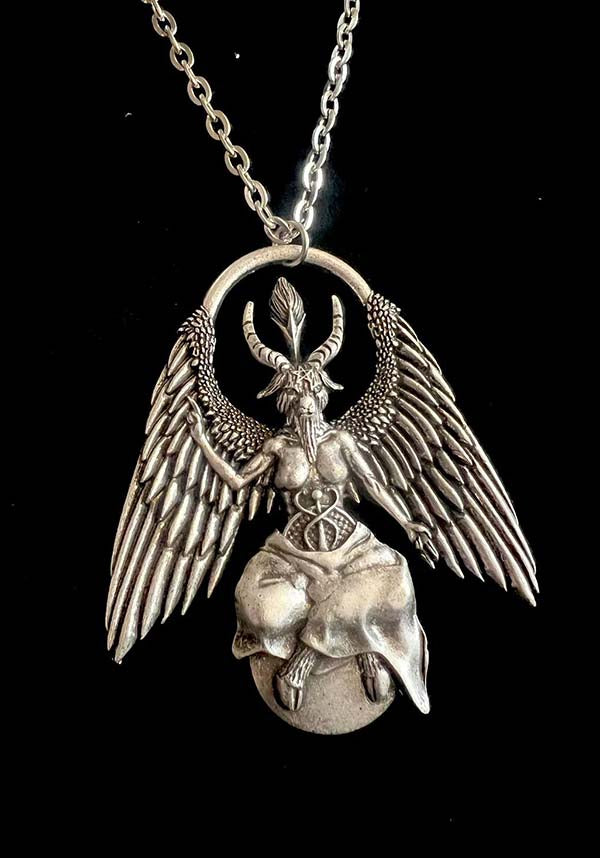 Exquisite Cast Alloy Baphomet Rising Necklace for Dark Elegance