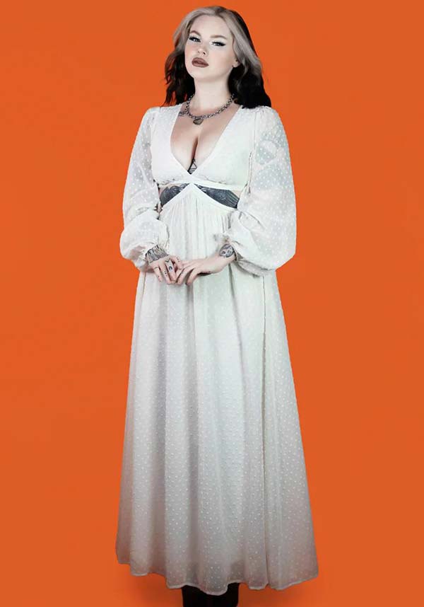 Ethereal Moonrise White Evening Dress by Lively Ghosts