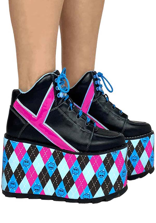 Qozmo Monster High Platform Shoes in Black and Multi-Color Design