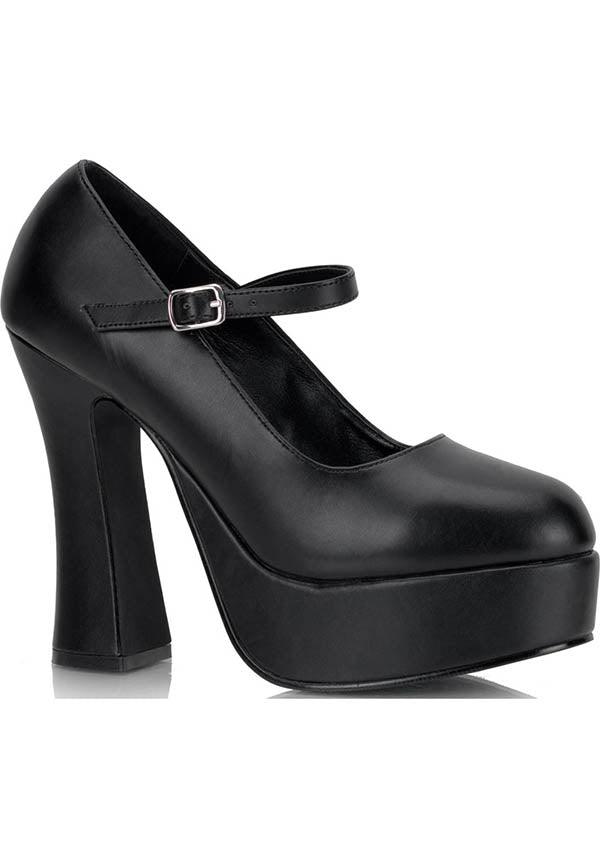 Dolly-50 Black Platform Heels - Pre-Order for Goth, Lolita, and Cosplay Enthusiasts