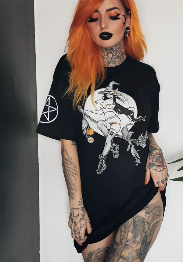 Enchanted Gothic Style Tee Dress for a Captivating Look